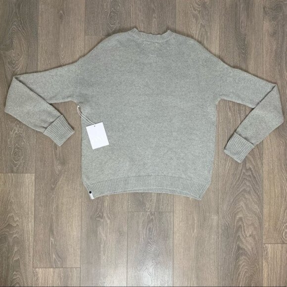 Revolve One Teaspoon Classic Cotton Chunky Knit Sweater Gray Marle Oversized XXS - Picture 14 of 15